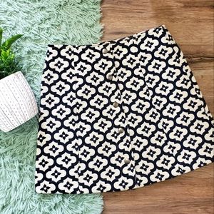 TopShop Jacquard Mini Button Front Skirt Size 2
